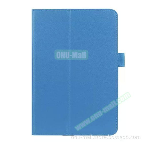 New design 2 Folding Litchi Texture case cover for iPad Mini 4 tablet case